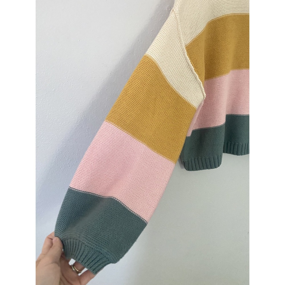 Billabong x Salty Blonde Day Drifter Striped Pullover Sweater Wom Sz S Oversized - Picture 6 of 8